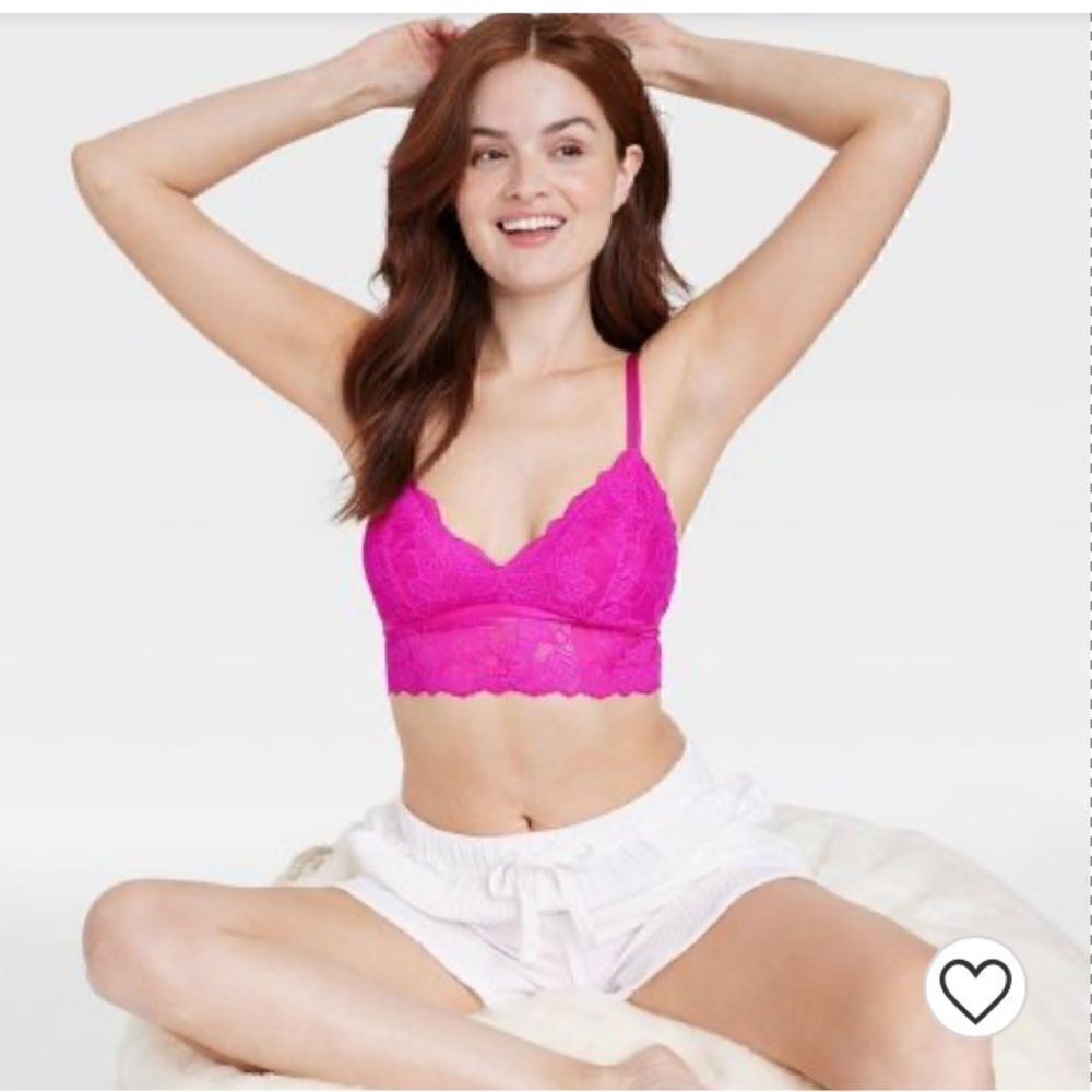 Xhileration Lace Bralette in Pink Azalea